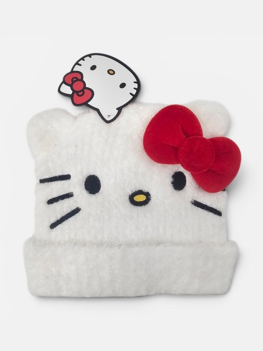 NWT Hello Kitty White Plush Beanie One Size Sanrio Kawaii